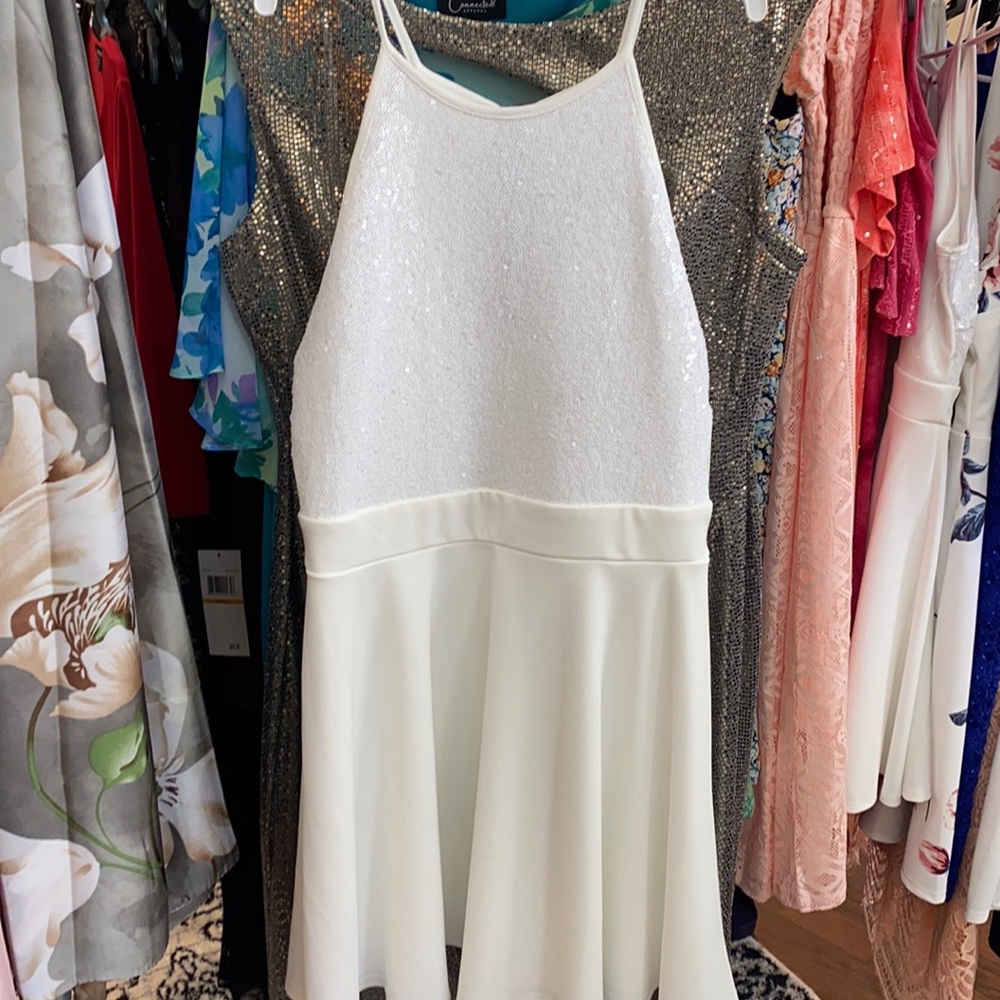 White color party dress brand new with tag